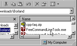 Finding FreeCompiler.exe using Windows Explorer.