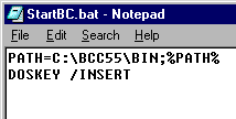 The contents of the StartBCC.bat batch file.