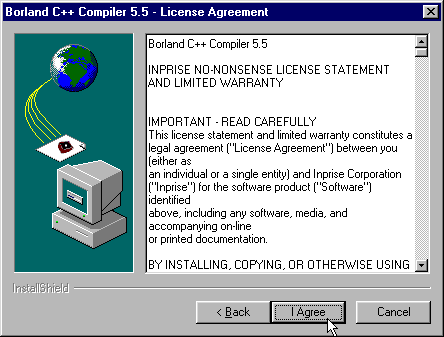 The BCC 5.5 license screen.